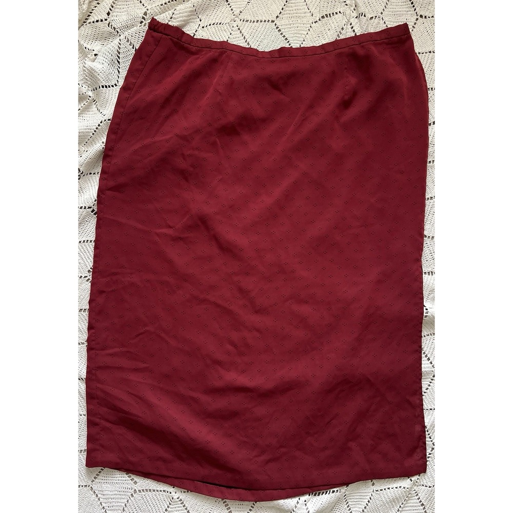 Maggie McNaughton Burgundy Midi Skirt 2X Dark Romantic whimsy Cottage Lined‎